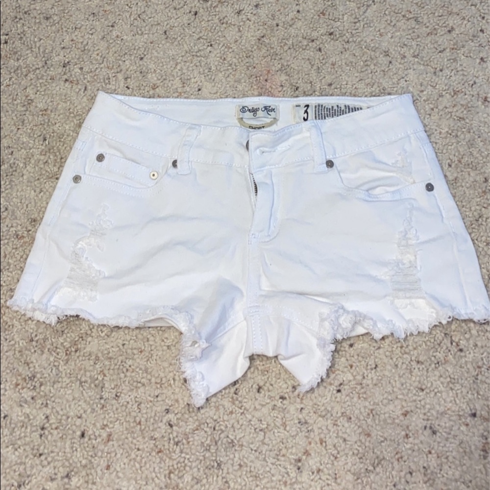 White Jean Shorts